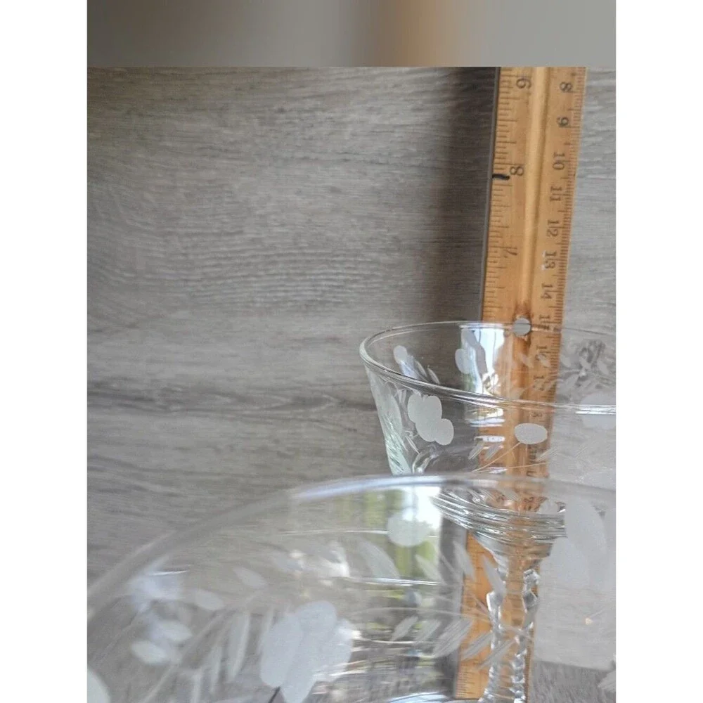 Libbey Rock Sharpe Crystal Champagne Glasses Sherbet Bowl 6 1/8